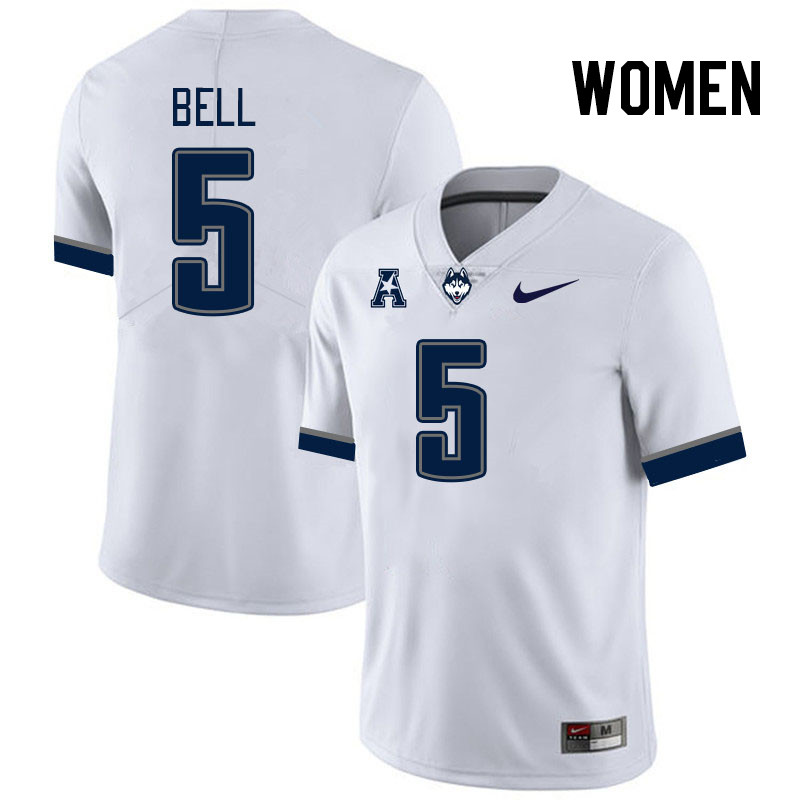 Women #5 Skyler Bell Uconn Huskies College Football Jerseys Stitched-White